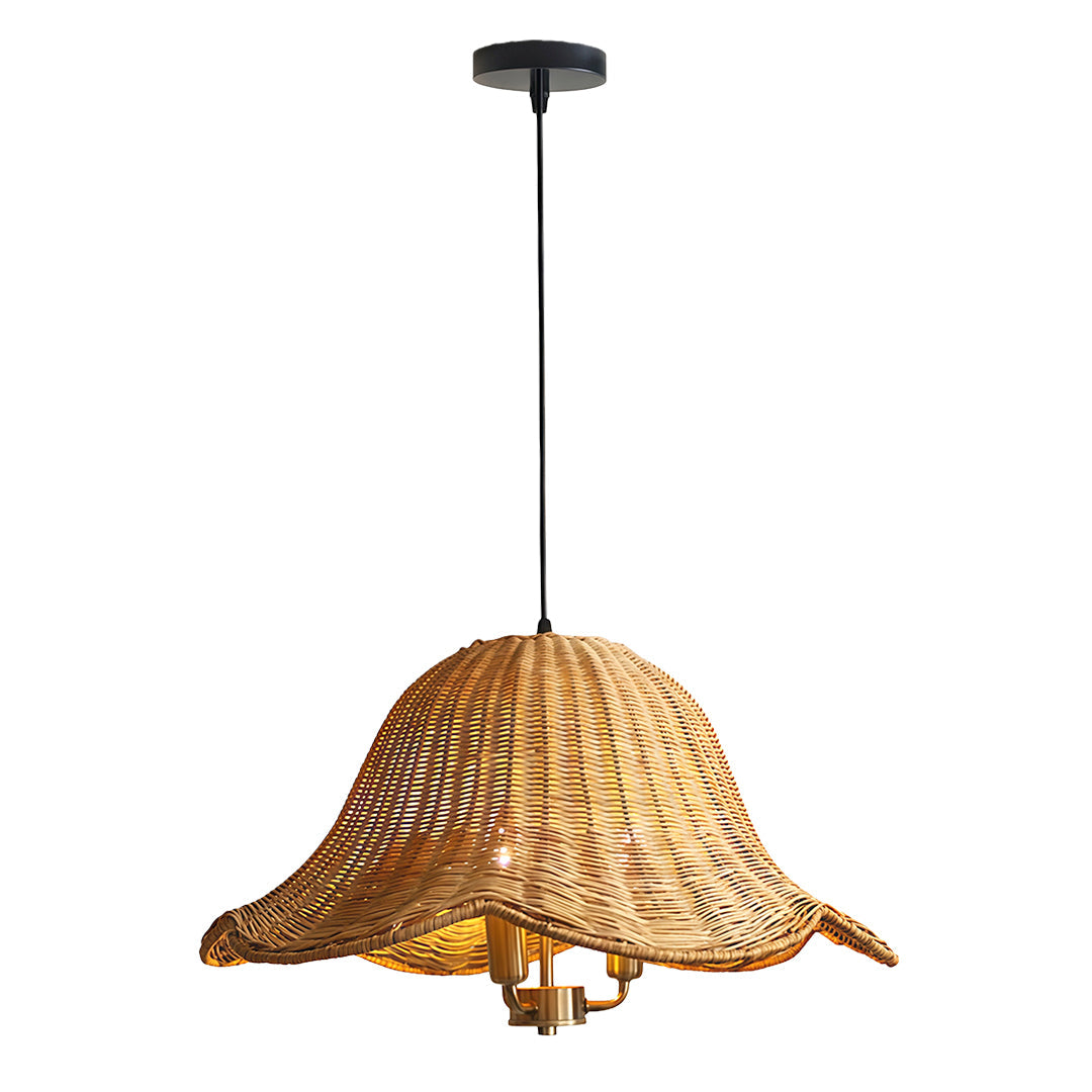 Hanging Rattan Pendant Light Artistic Iron Ceiling Light