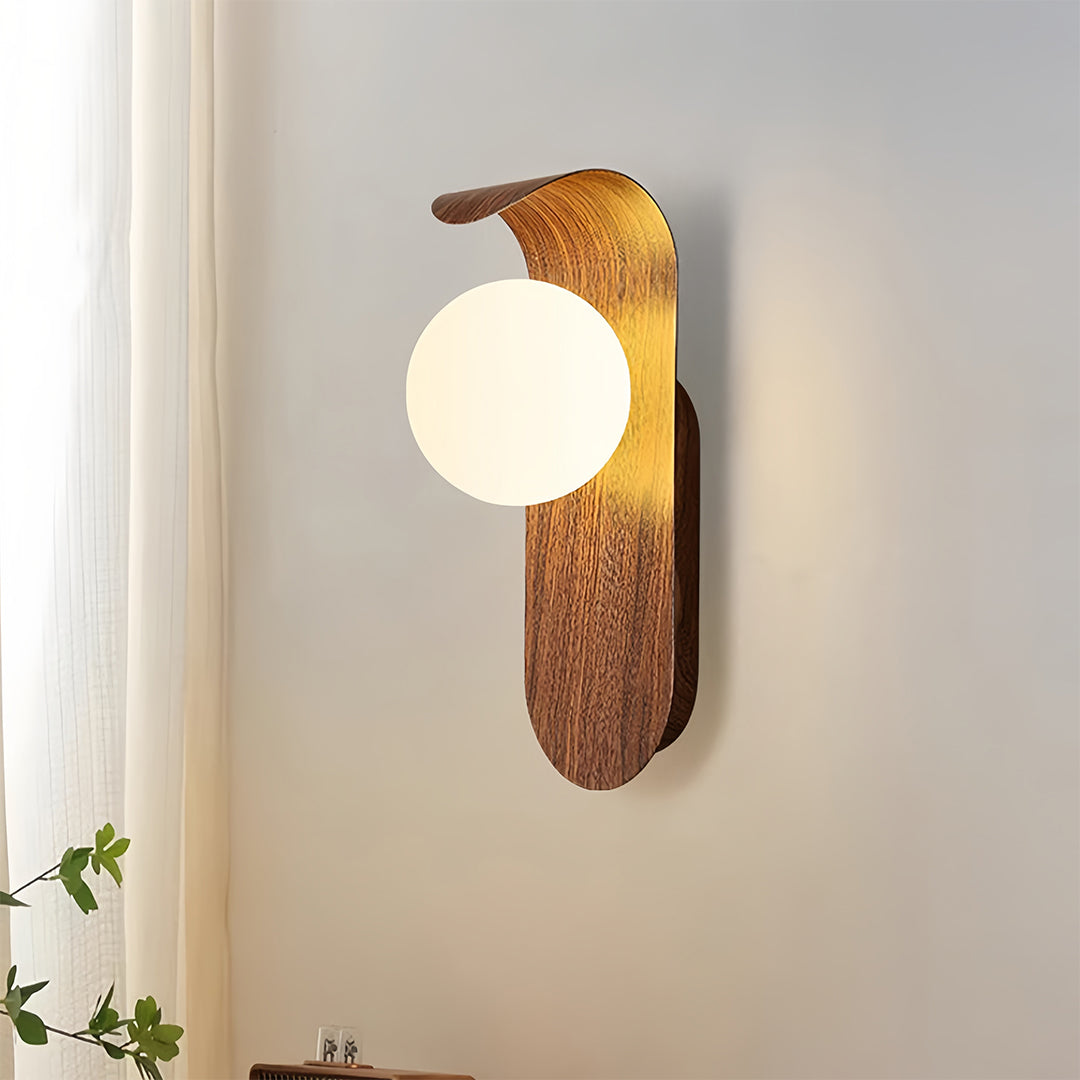 LED Lights For Wall Mid-Century Minimalist Wood Grain Wall Lights