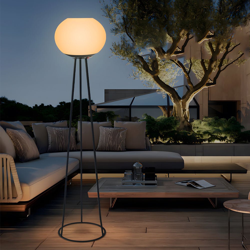 Outdoor LED Floor Lights Waterproof Solar Tripod Metal Lamp