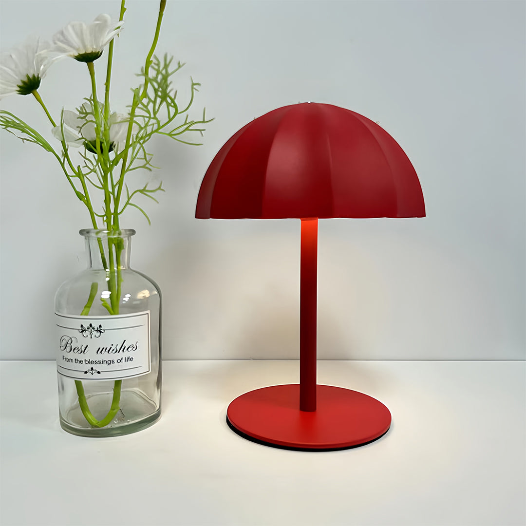 Iron Table Lamps Minimalist Mushroom Cordless Rechargeable Metal Lamp