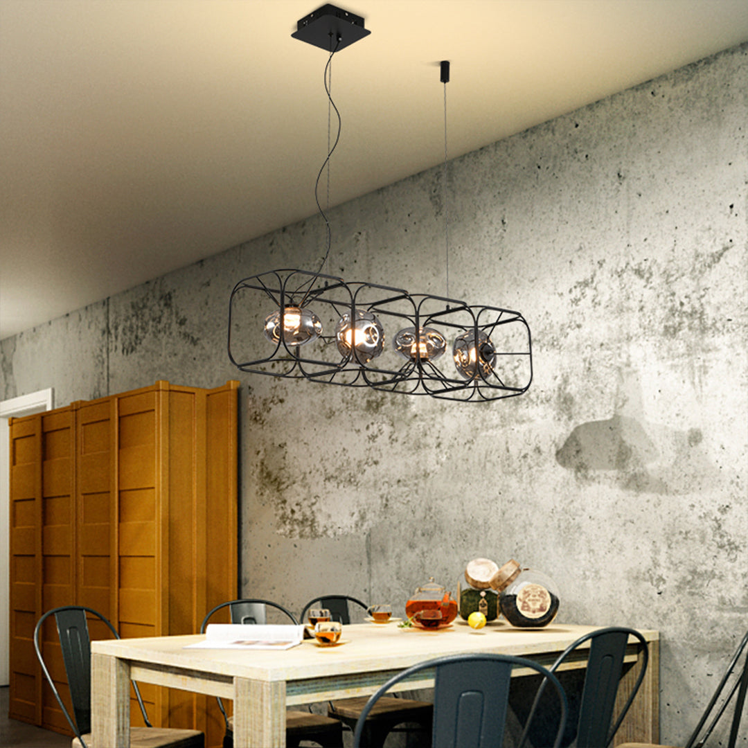 LED Square Cage Chandelier Nordic
