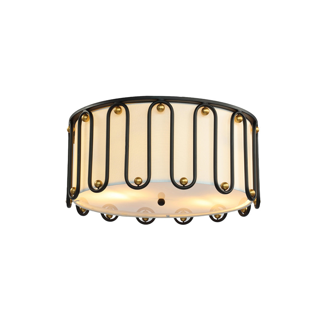Drum Ceiling Light Flush Mount American Vintage Round Unique Lights