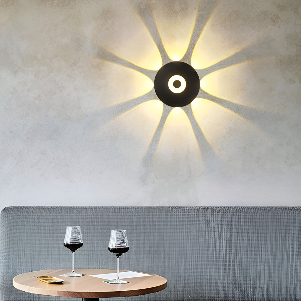 Sunflower LED Wall Light Round Modern Waterproof LED Light