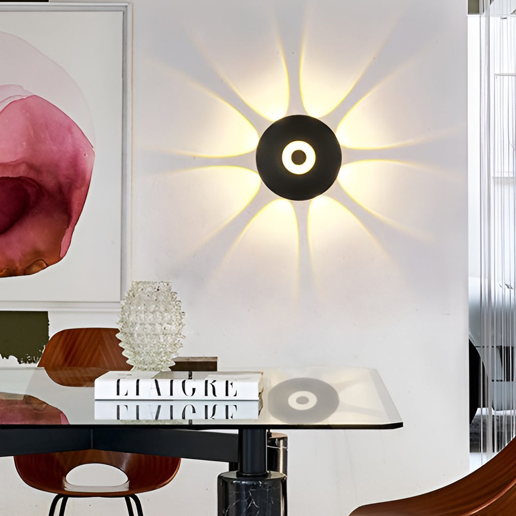 Sunflower LED Wall Light Round Modern Waterproof LED Light
