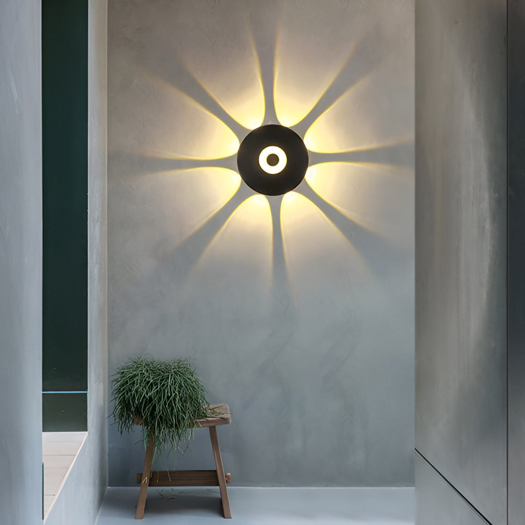 Sunflower LED Wall Light Round Modern Waterproof LED Light