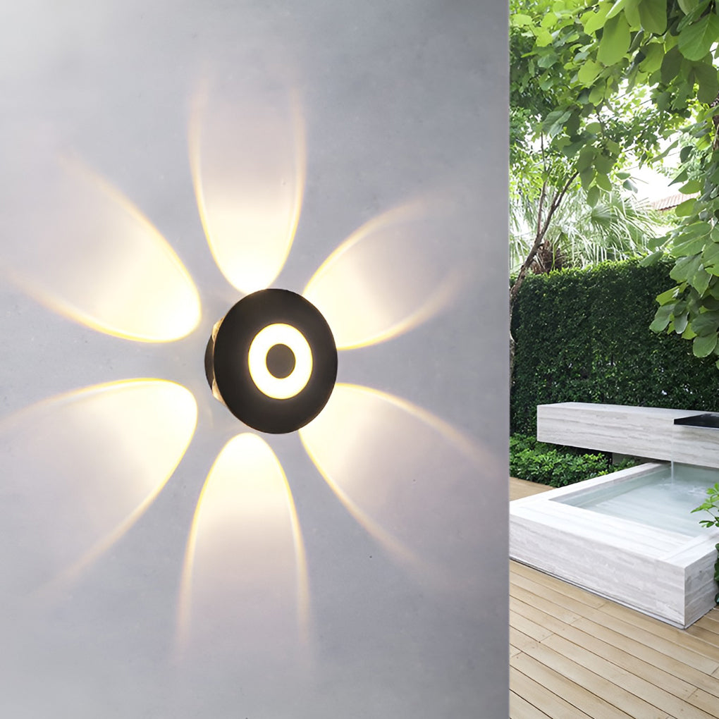 Sunflower LED Wall Light Round Modern Waterproof LED Light
