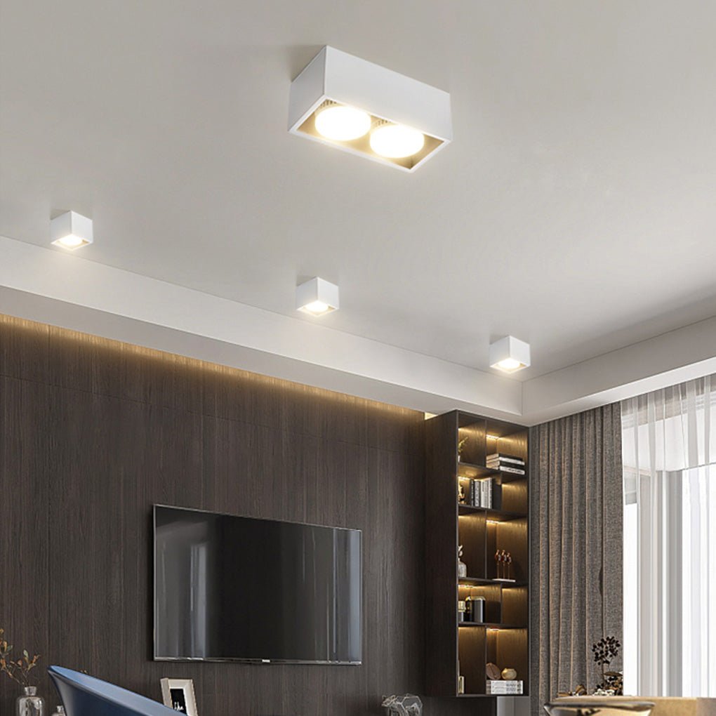 Square Recessed Downlight Minimalist Adjustable Iron Light
