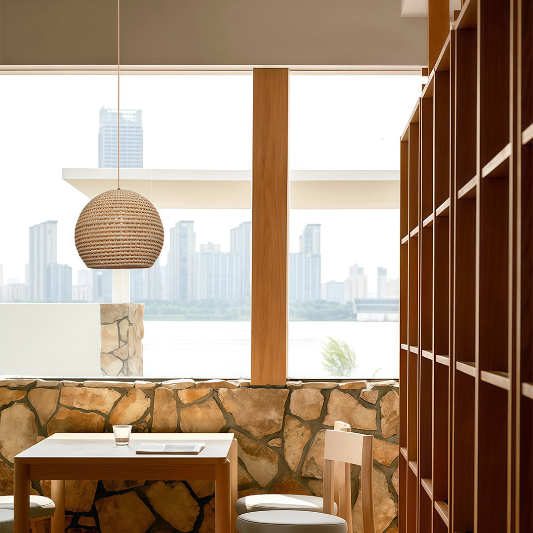 Japanese Paper Pendant Lights Raffia Zen Ceiling Light