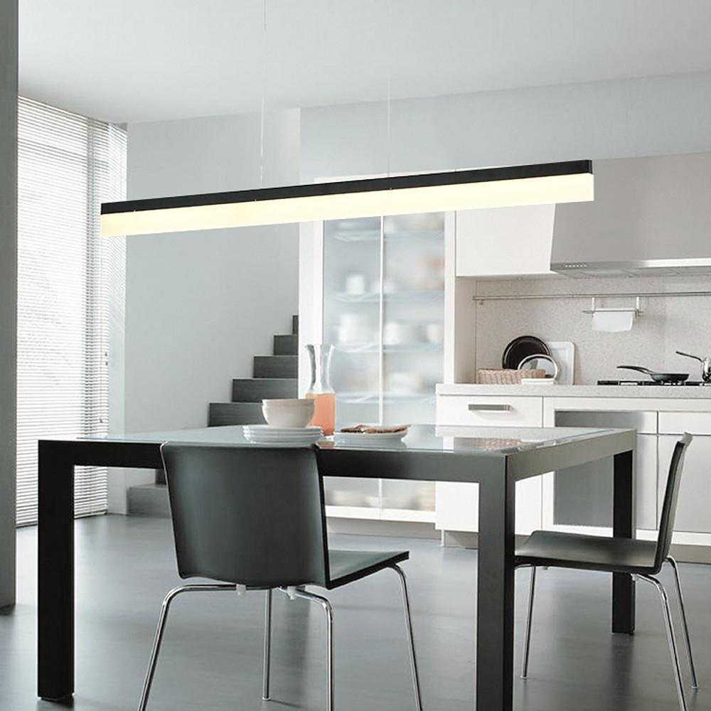 Modern Aluminum Acrylic Pendant Lights Elongated Linear Ceiling Lights