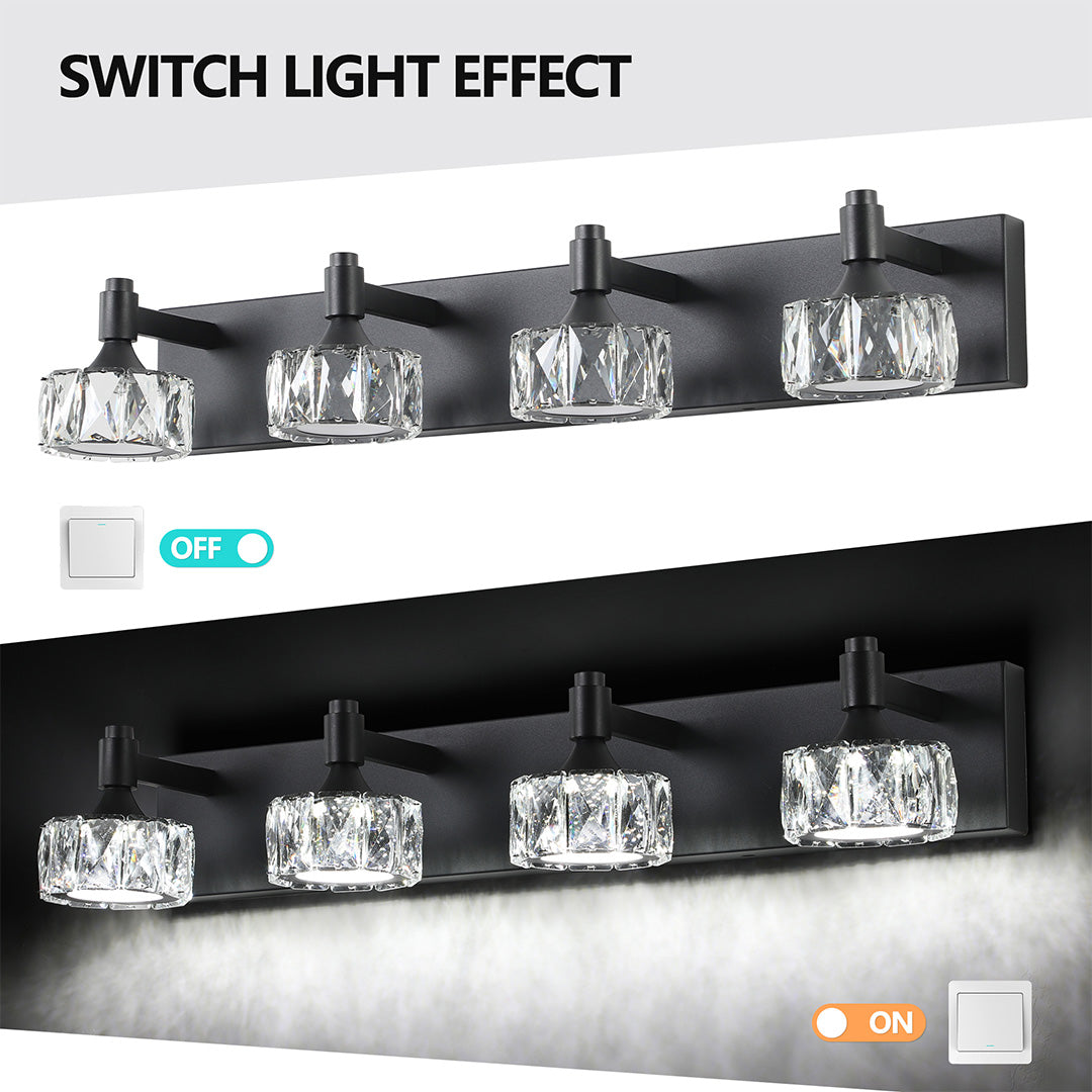 Crystal Bathroom Vanity Light Modern Luxury Iron Lamp