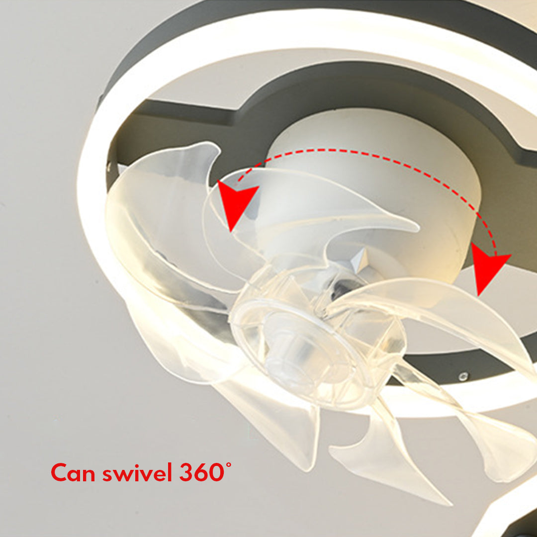 Kids Ceiling Fan With Light Fighter Jet Shaped wide-spectrum Fan Light