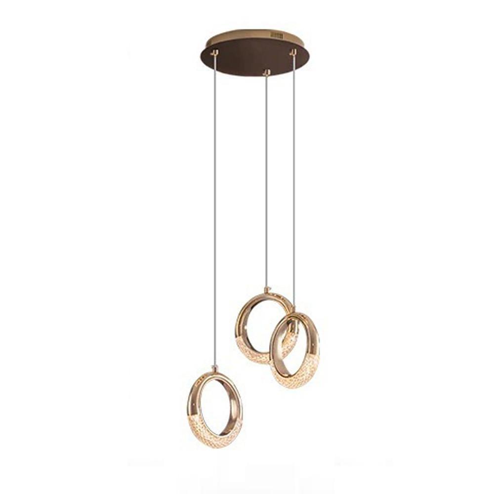Ring Shaped LED Electroplated Metal Modern Pendant Light Hanging Lamp