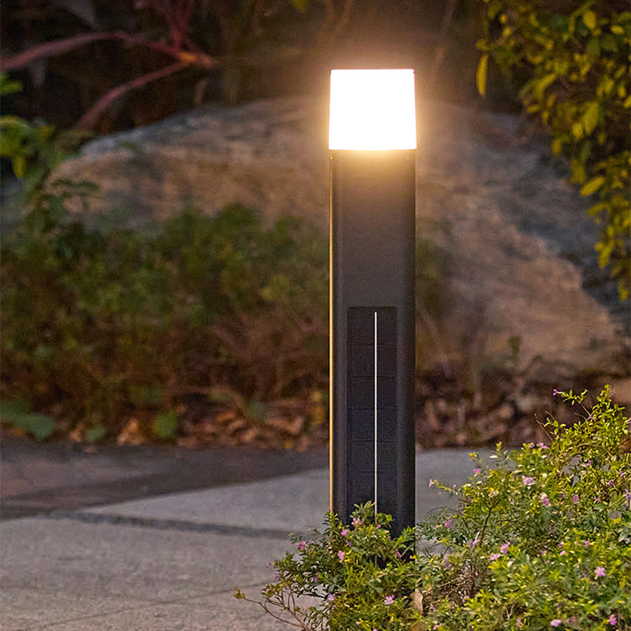 Motion Sensor Black Exterior Bollard Lighting Solar Path Lights