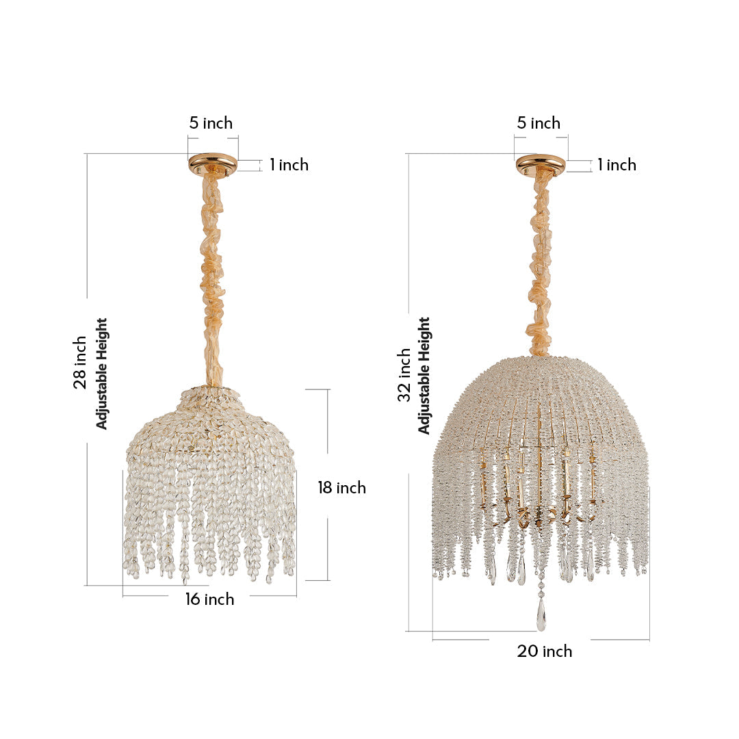 Teardrop Crystal Chandelier French Metal Ceiling Lights