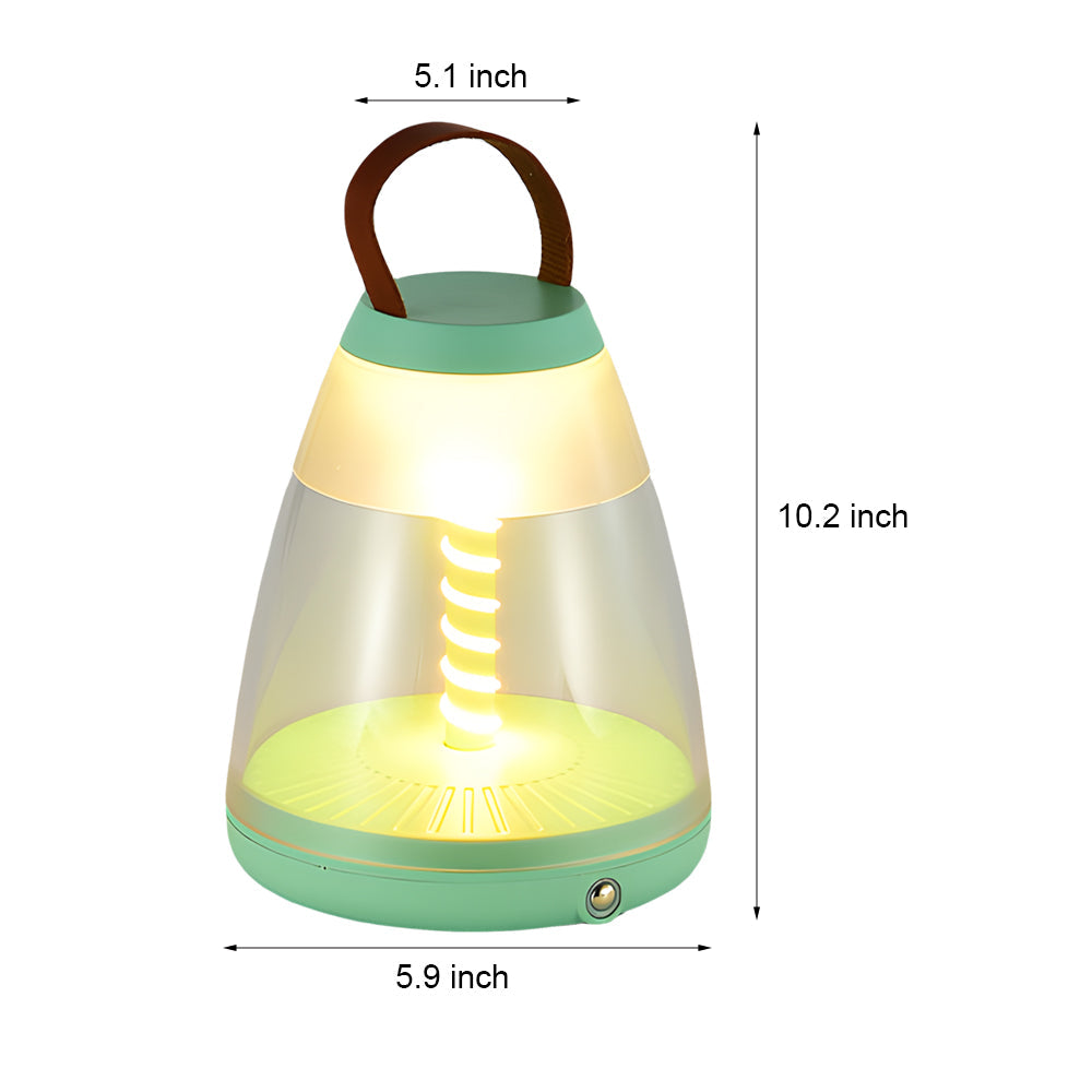 Portable Battery Powered Outdoor Table Lamps Spiral LED Portable Lamp