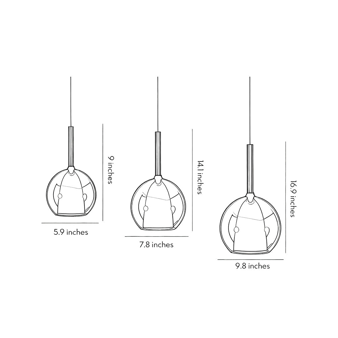 Glass Ball Pendant Light Nordic LED Glass Art Island Light