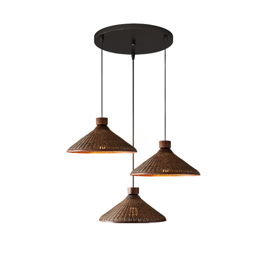 Rattan Woven Pendant Light Wabi Sabi Style Zen Hanging Light
