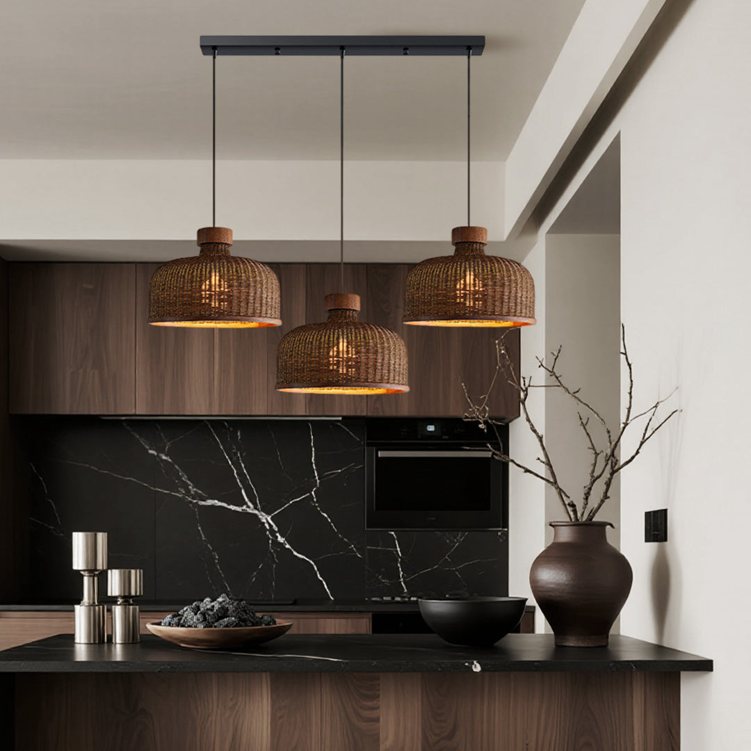 Rattan Woven Pendant Light Wabi Sabi Style Zen Hanging Light