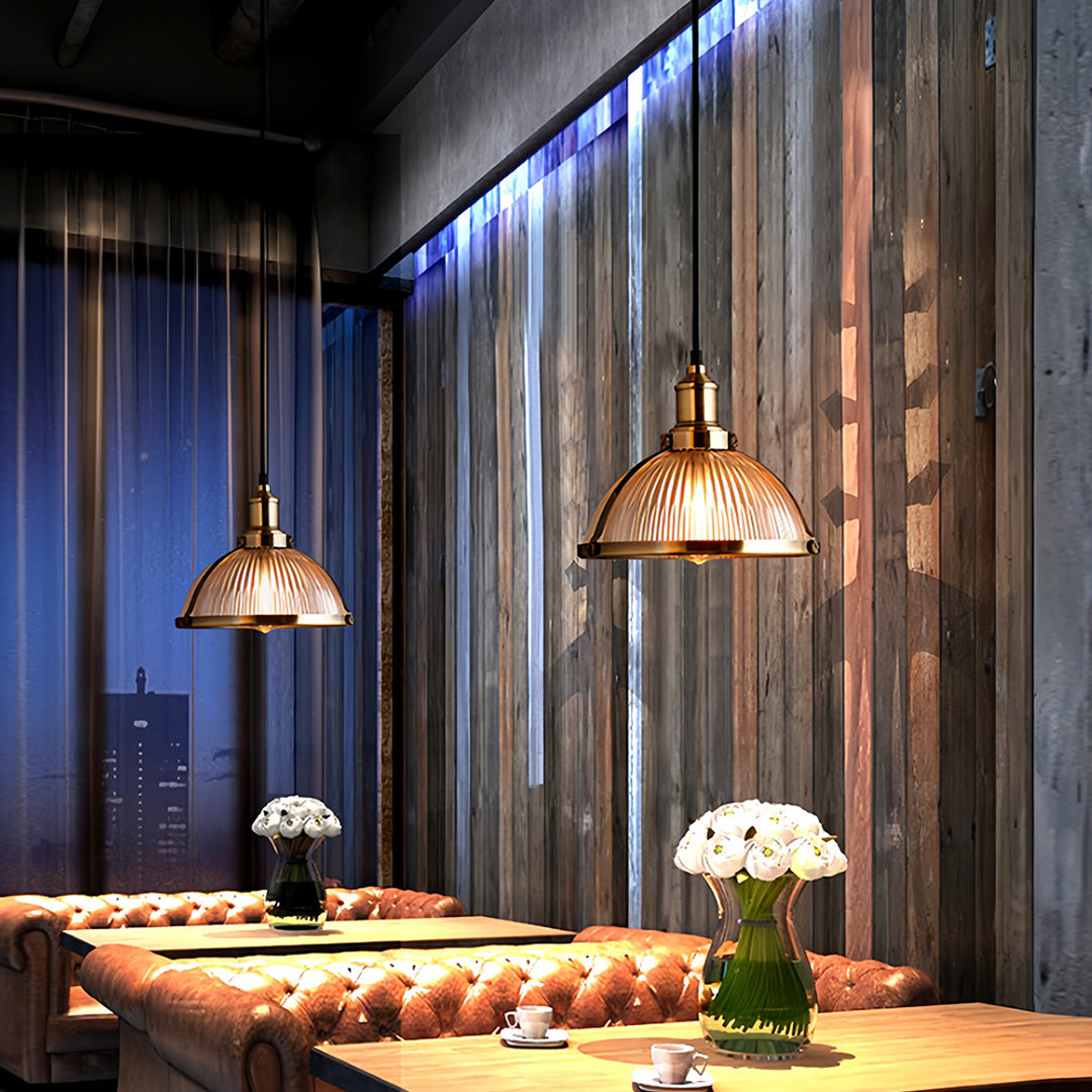 Textured Glass Pendant Light Retro Industrial Glass Ceiling Light