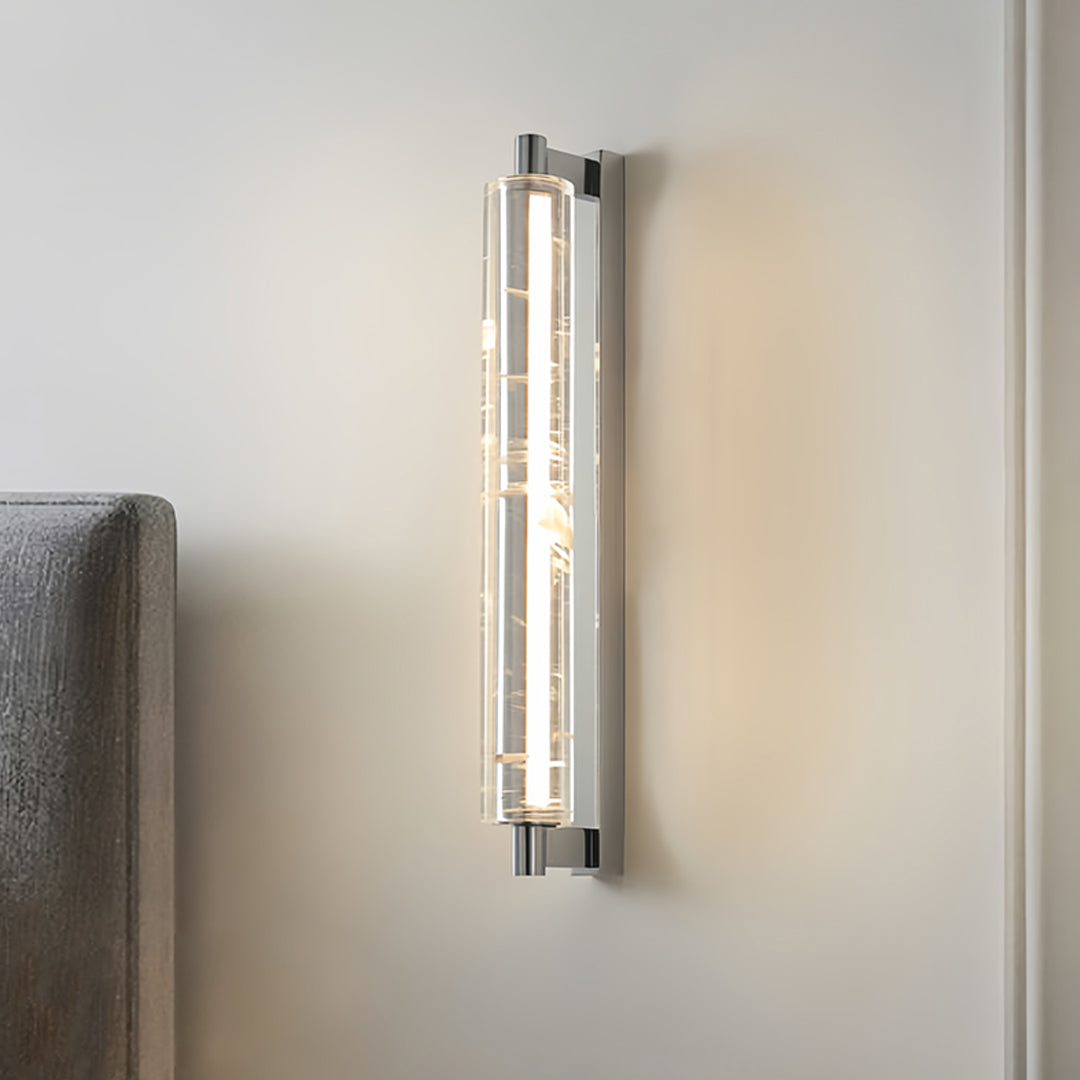 Metal Wall Art with LED Lights Modern Minimalist Crystal Wall Light