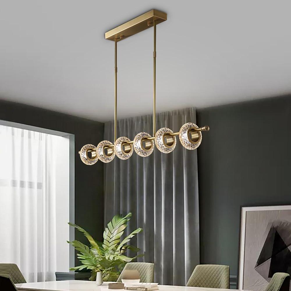 Modern Gold Sputnik Chandelier Copper Glass Island Ceiling Light