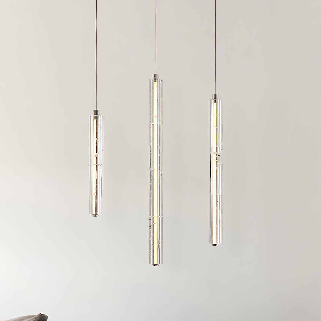 Modern Crystal Pendant Light Minimalist Linear Ceiling Light