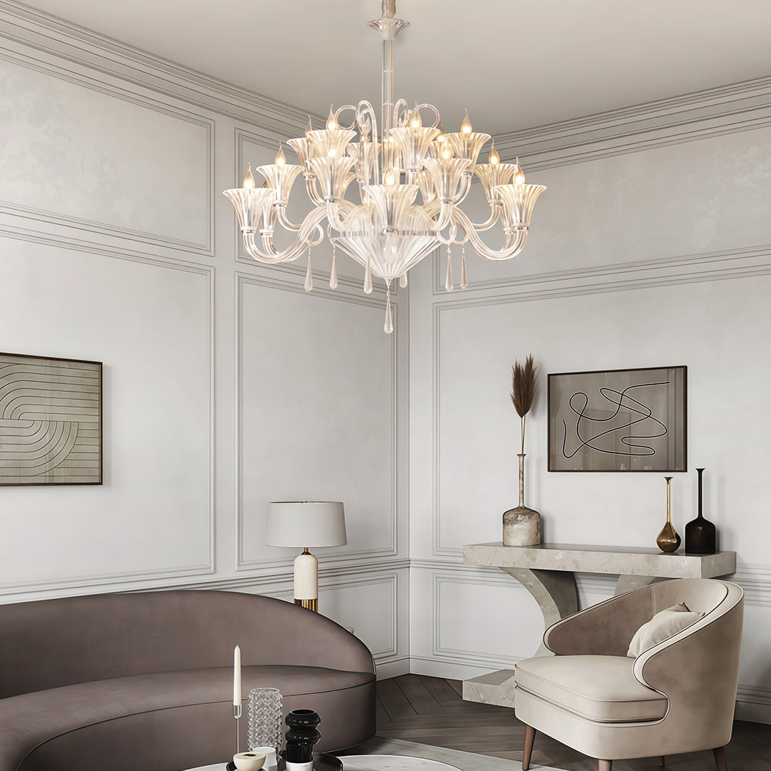 Art Glass Chandeliers French Elegant Hardware Ceiling Lights