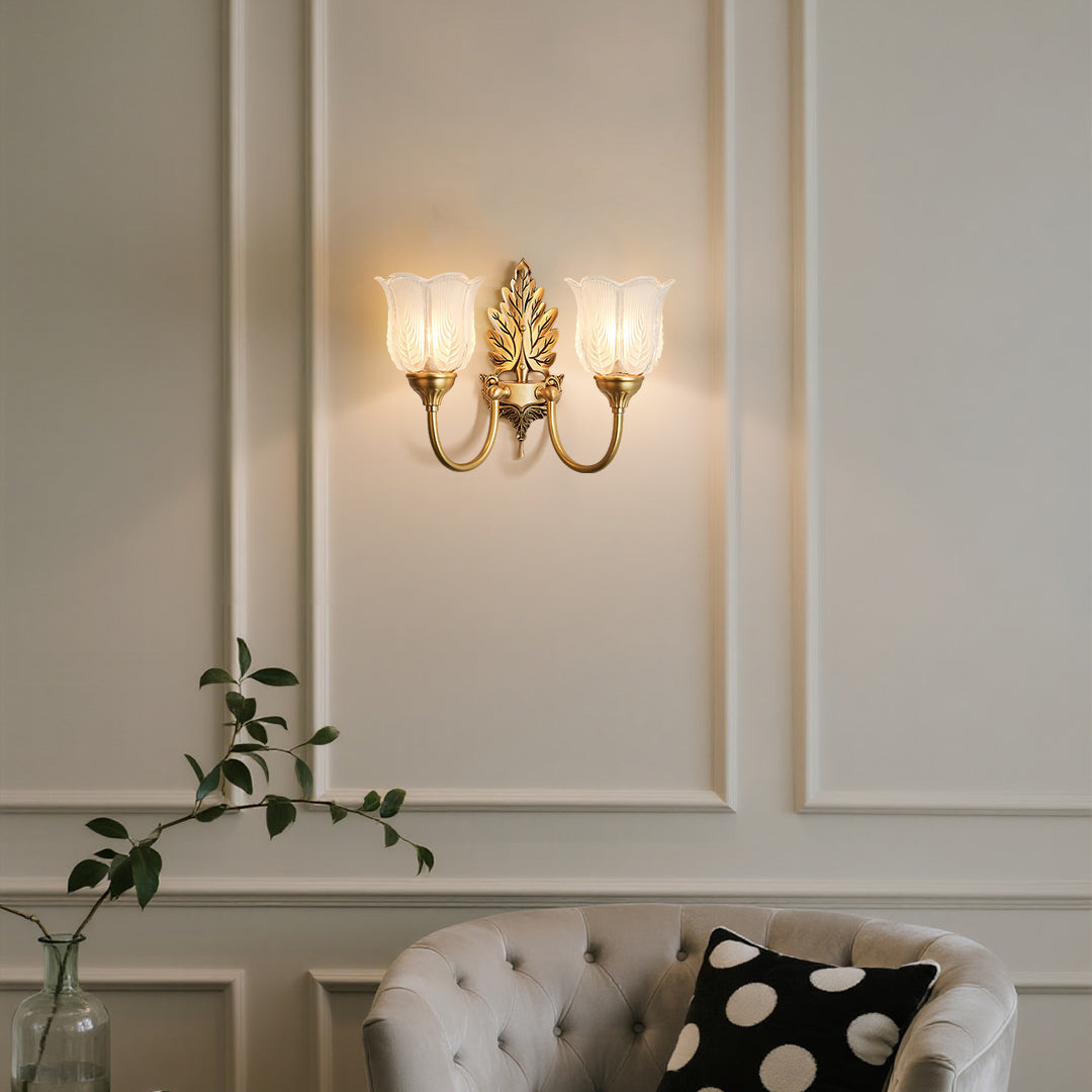 Brass Wall Light American Full Brass Artistic Bud Wall Lamp