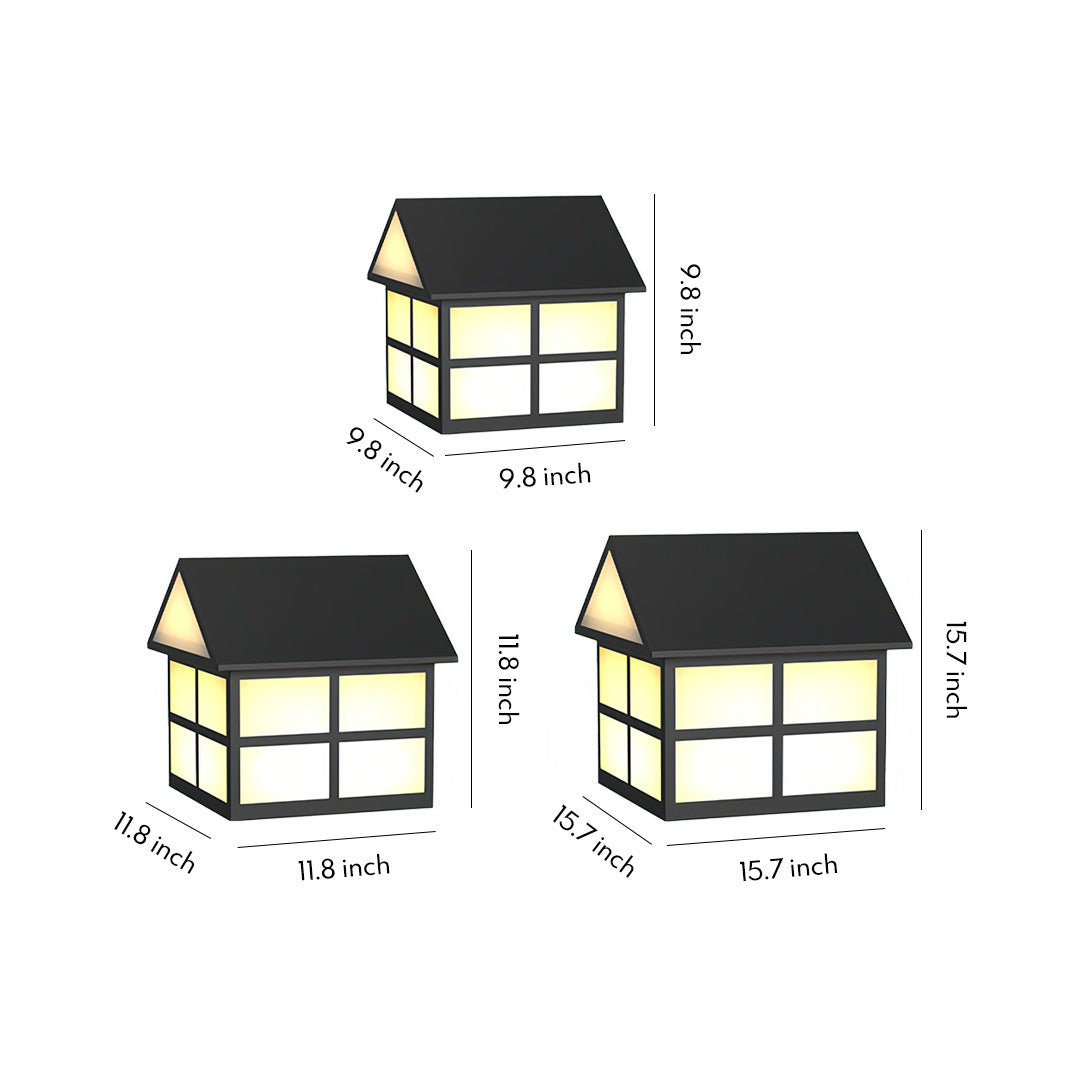 Gate Pillar Top Lights House-Shaped Outdoor Metal Light