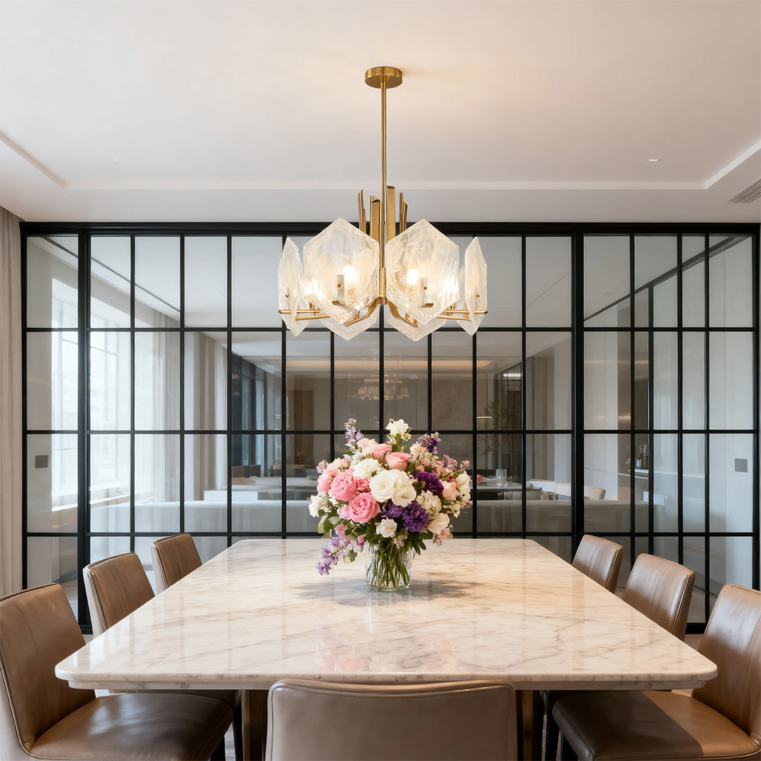 Gold Geometric Chandelier Vintage Artistic Stunning Ceiling Light