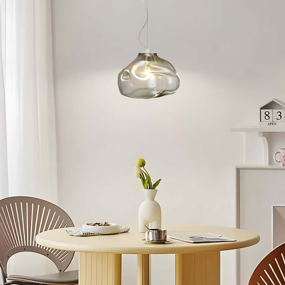 Transparent Glass Pendant light Nordic Hand Blown Textured