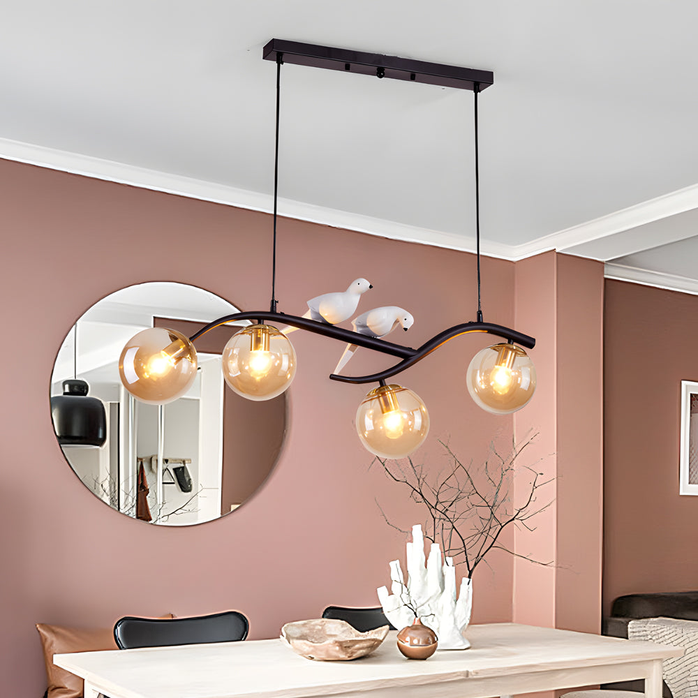 Tree Branch Pendant Light Farmhouse Bird Ceiling Light