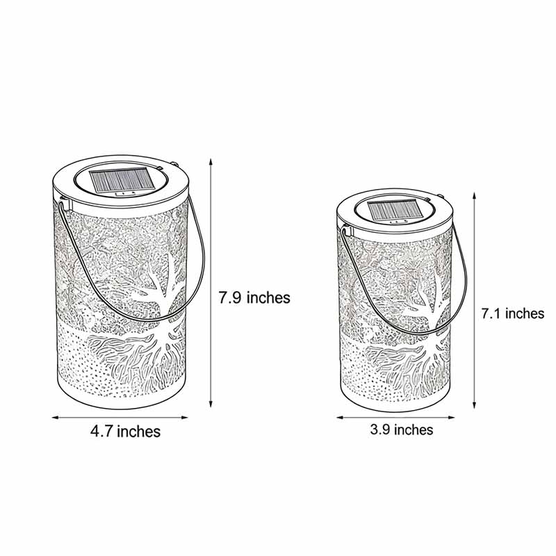 Tree of Life Lantern Portable Waterproof Solar Light