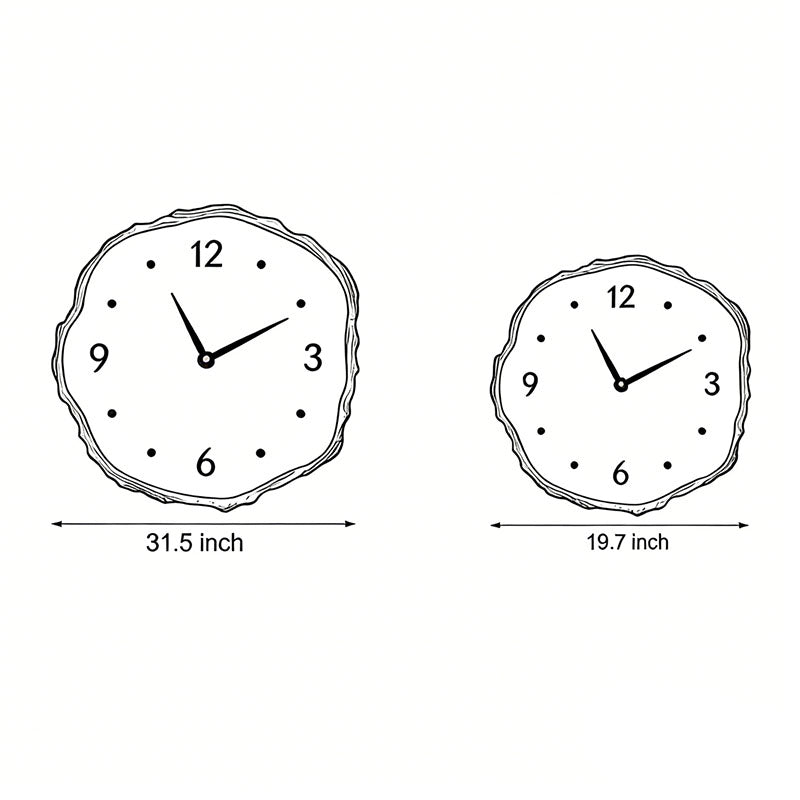 Tree Stump Wall Clock Farmhouse Wood Slice LED Light