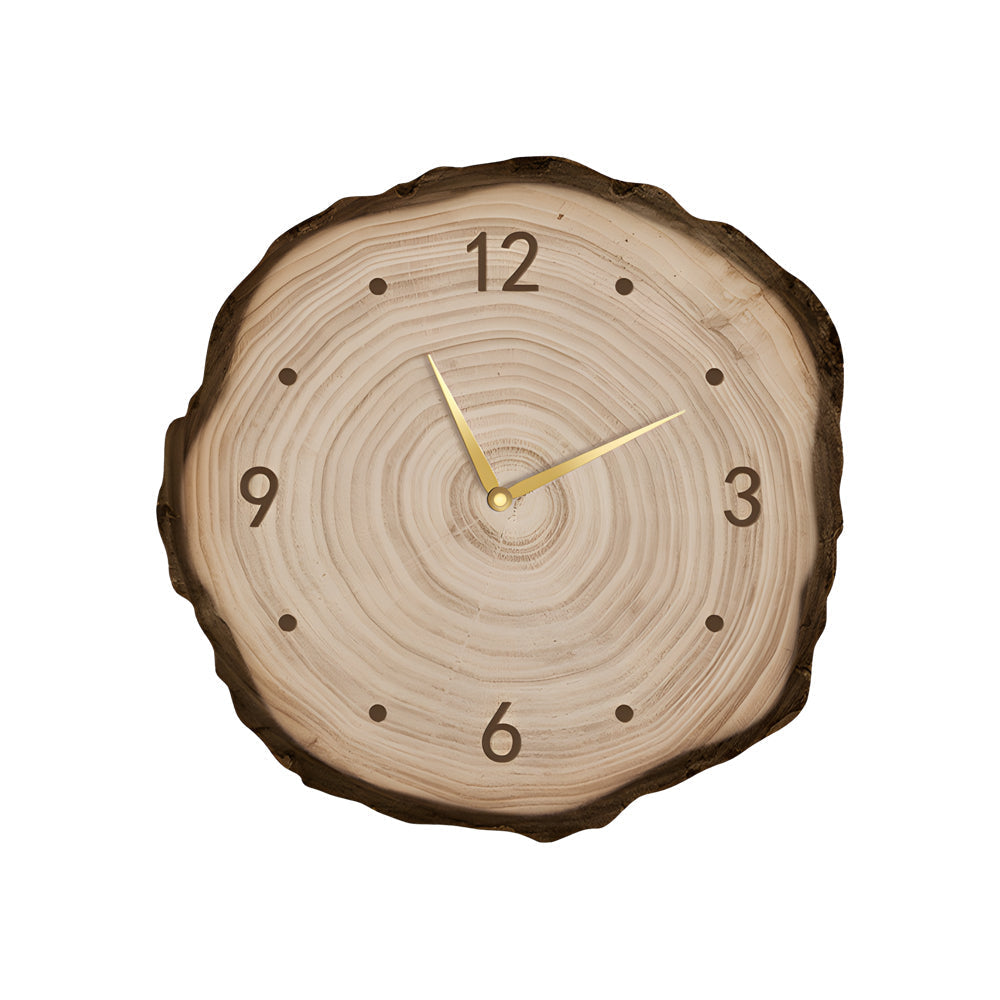Tree Stump Wall Clock Farmhouse Wood Slice LED Light