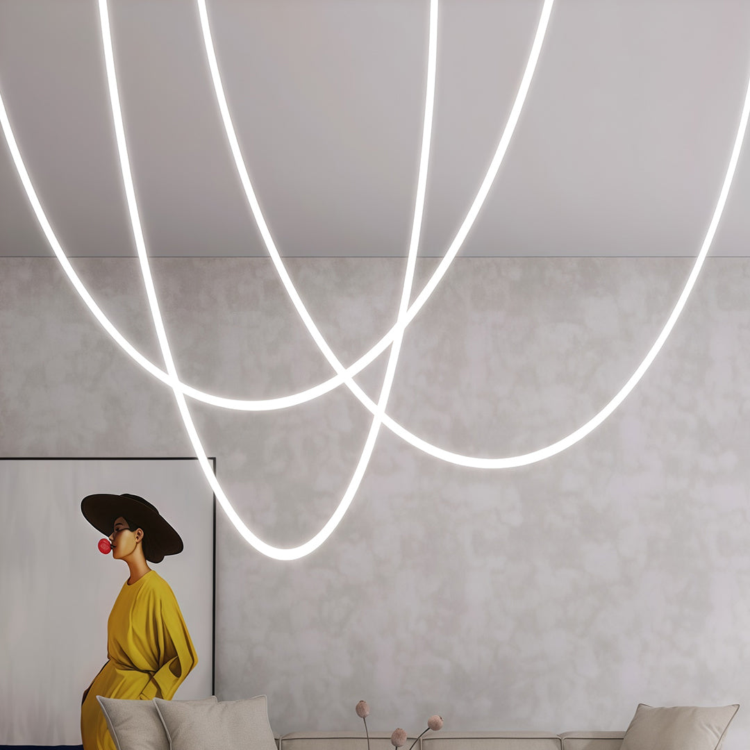 Neon Pendant Light Artistic Soft LED Linear Sceiling lights
