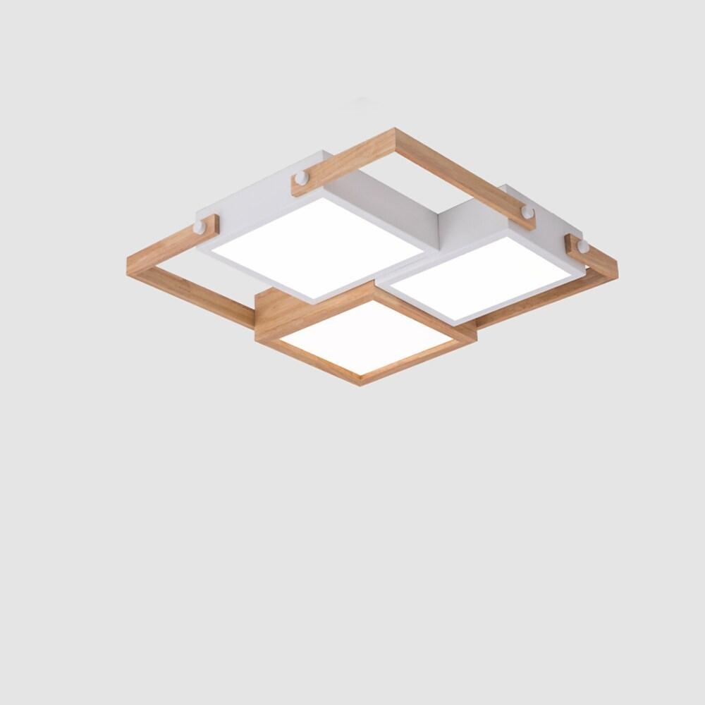 LED Square Ceiling Lights Wooden Frame Recessed Light
