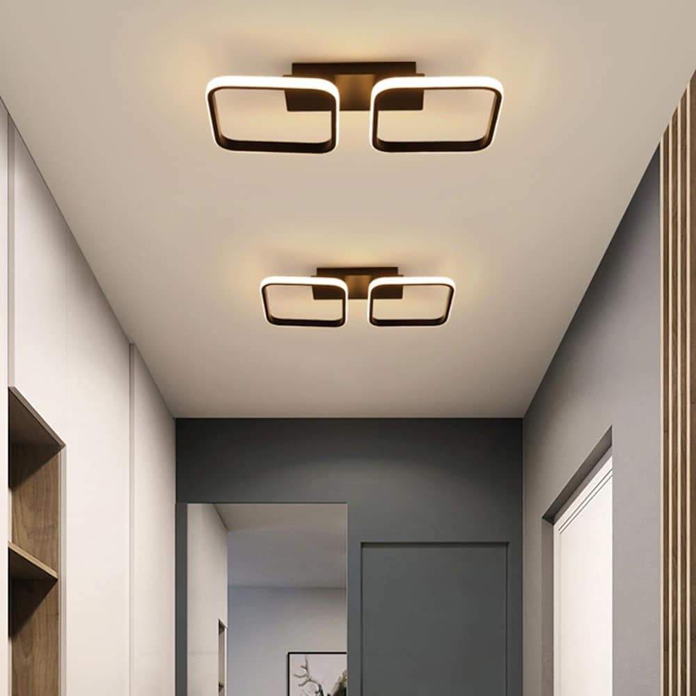 2 Square Acrylic LED Flush Mount Ceiling Light for Corridors