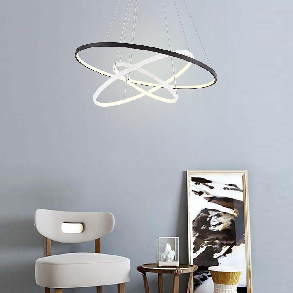 Adjustable Circles LED Dimmable with Remote Modern Chandeliers Ceiling Light