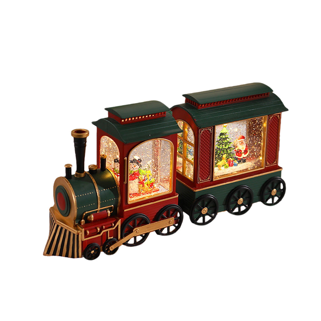Train Christmas Lights Santa Claus Snowfall Ornament Lamp