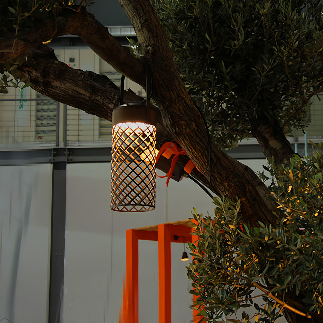 Black Outdoor Pendant Lantern Minimalist Waterproof Portable Light