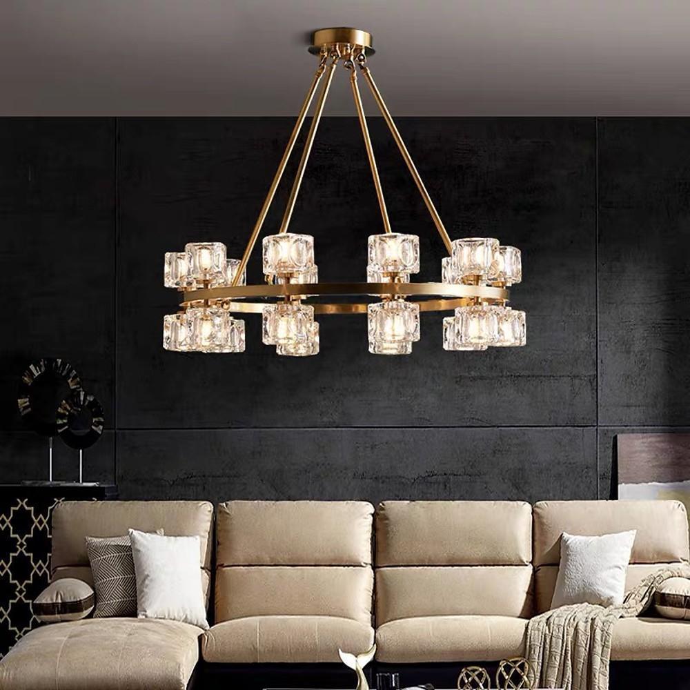 Circles Spotlights Industrial Brass Chandeliers LED Ceiling Light