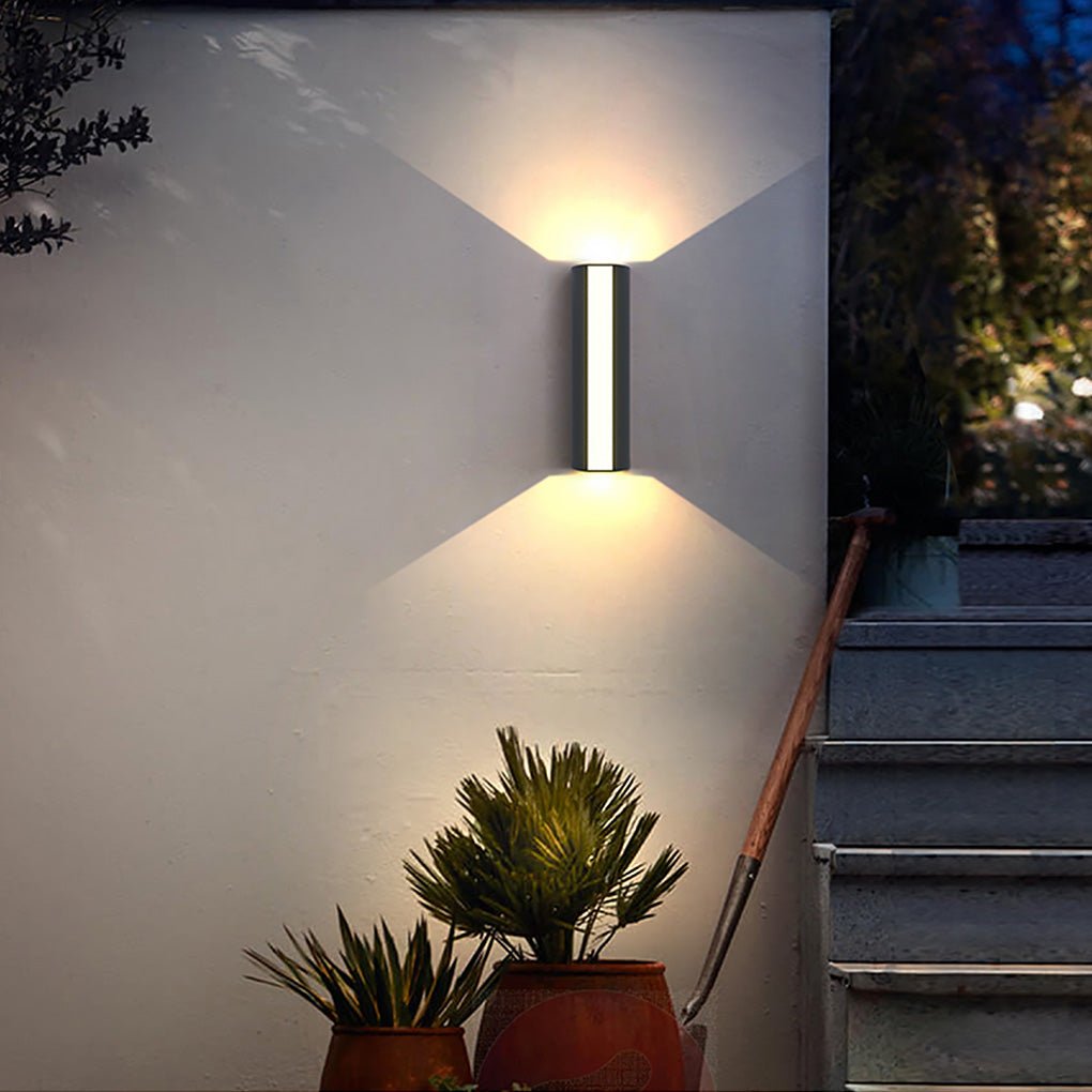Up Down Cylinder Sconce Modern Waterproof Aluminum Alloy Light