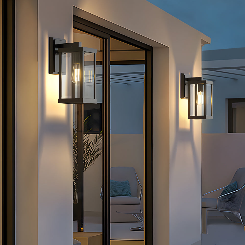 Waterproof Square Metal Outdoor Wall Sconces American-Style Minimalist