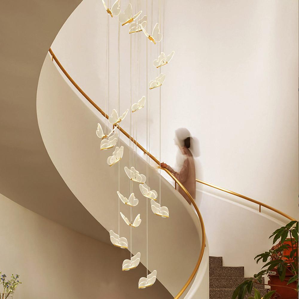 Butterfly Chandelier Modern Metal Disk Acrylic Ceiling Light