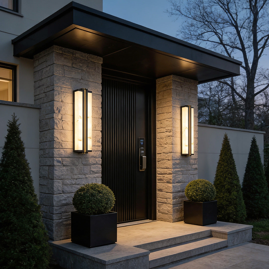 Vertical Wall Light Modern Black LED Waterproof Light
