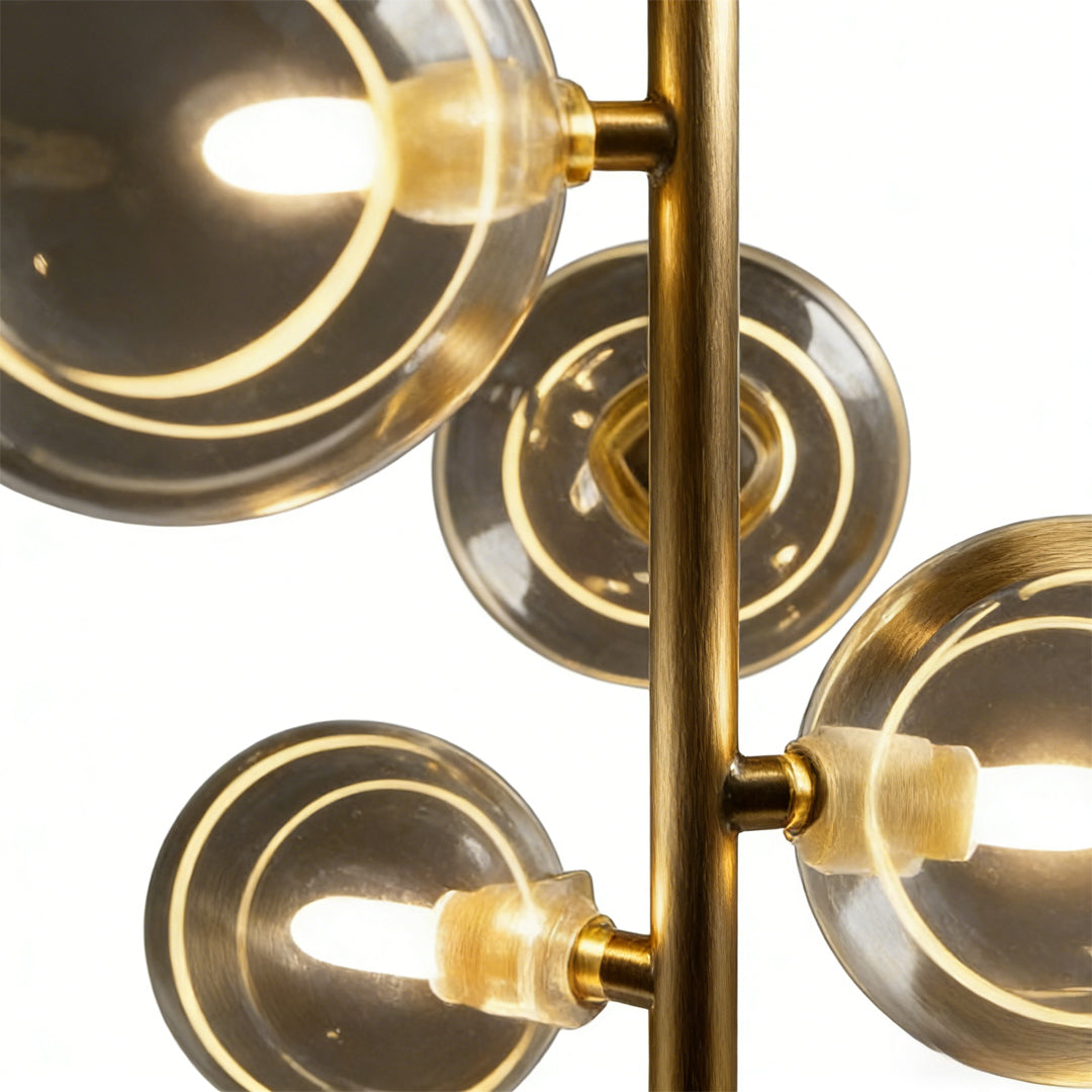 Vertical Ring Pendant Light Black Bubble Glass LED Light