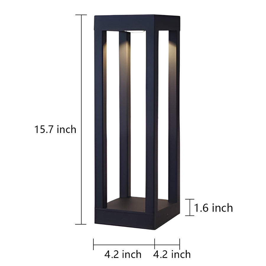 [Open-Box] Black Aluminum Garden LED 7W 4-Beam Landscape Bollard Lights