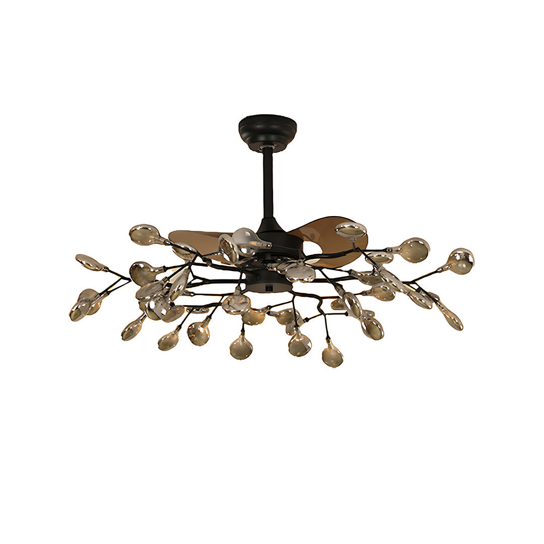 Glam Ceiling Fan with Light Minimalist Luxury Artistic Fan Lamp