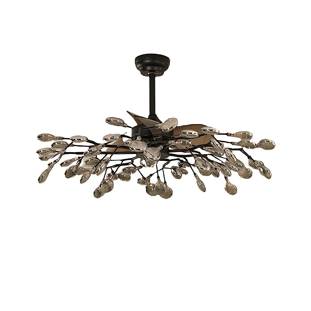 Glam Ceiling Fan with Light Minimalist Luxury Artistic Fan Lamp